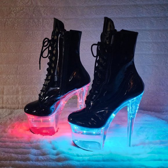 FlashDance 7" Led Light up Platform Ankle Boots Flash dance - Picture 8 of 15